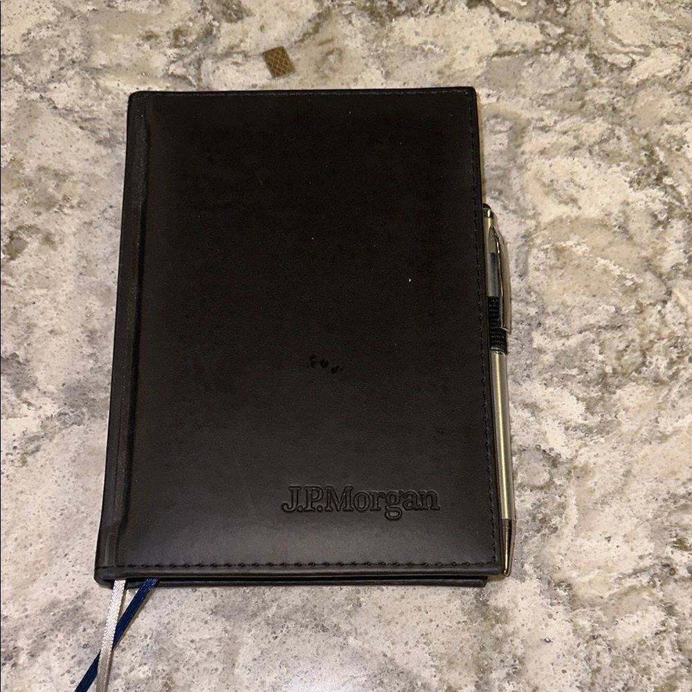✨ Black Leather Journal with Pen